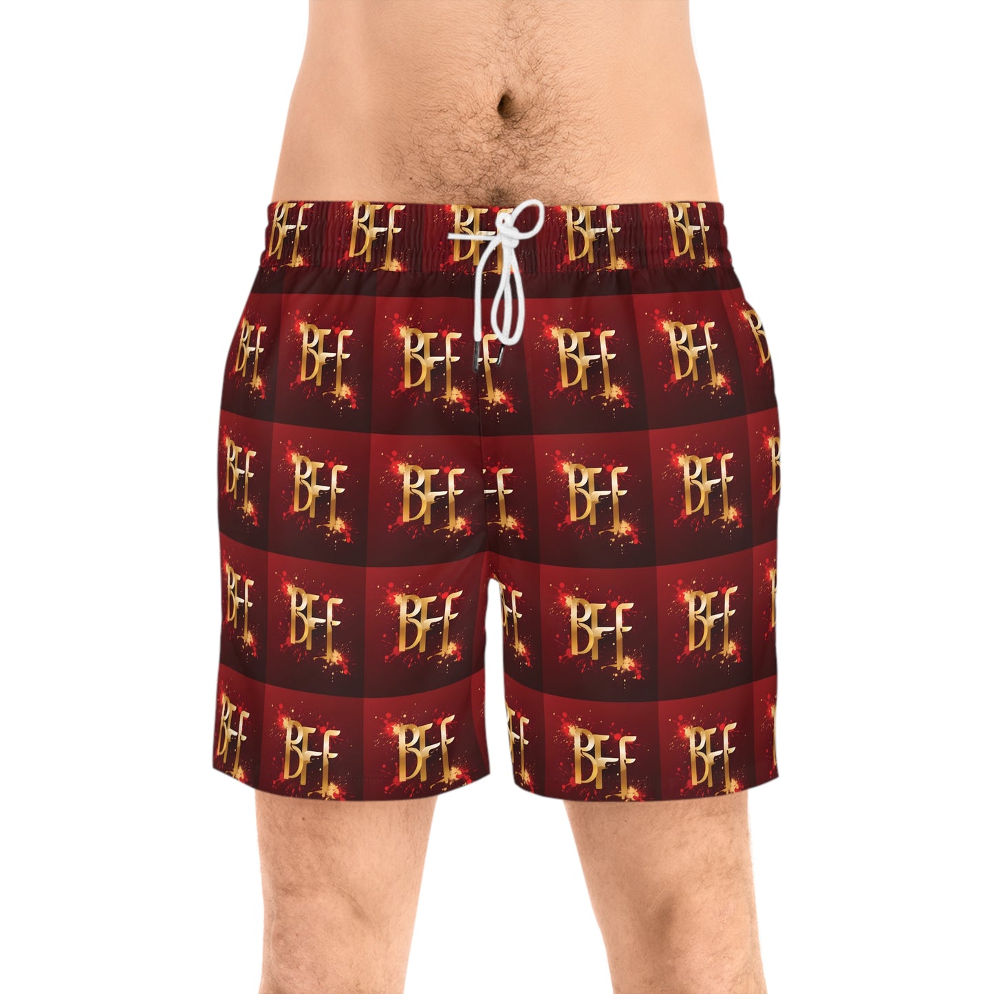 Men's Mid-Length Swim Shorts (AOP) - Beach Fun Forever