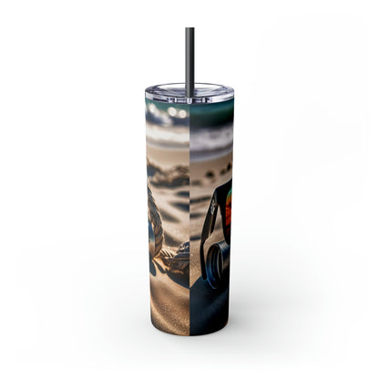 Skinny Tumbler with Straw, 20oz - Beach Fun Forever