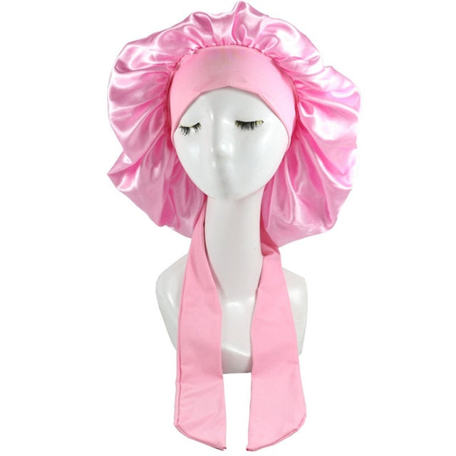 Women Satin Sleeping / Shower Cap - Beach Fun Forever