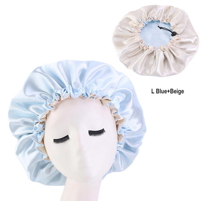 Women Satin Sleeping / Shower Cap - Beach Fun Forever