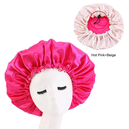 Women Satin Sleeping / Shower Cap - Beach Fun Forever