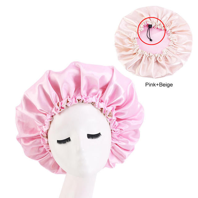 Women Satin Sleeping / Shower Cap - Beach Fun Forever