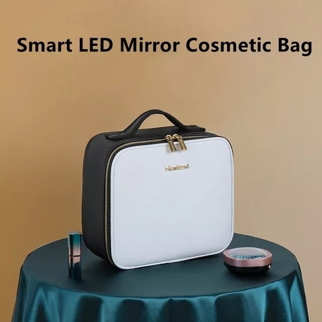 Smart  LED Cosmetic Case with Mirror - Beach Fun Forever