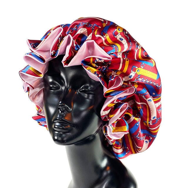 Women Satin Sleeping / Shower Cap - Beach Fun Forever