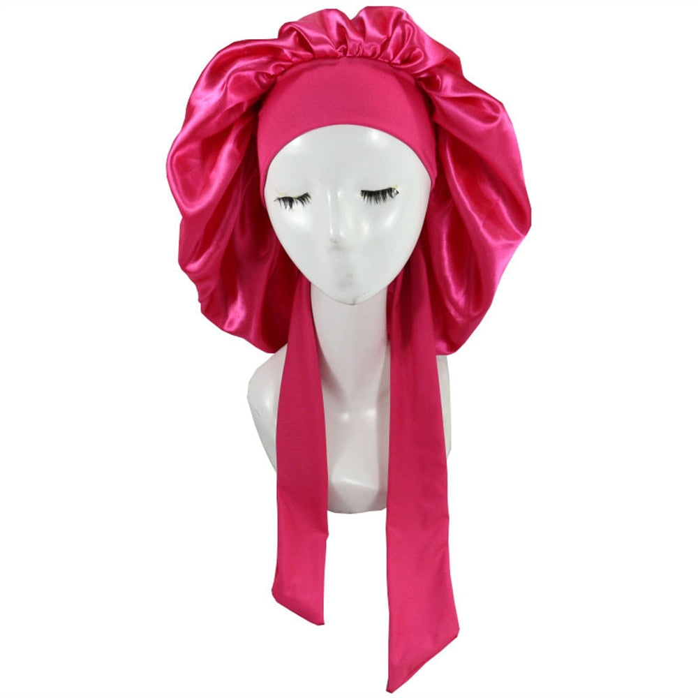 Women Satin Sleeping / Shower Cap - Beach Fun Forever