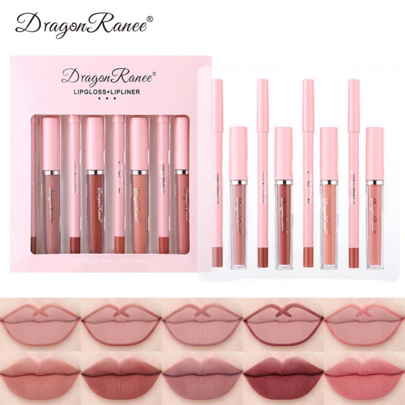 4pcs Lip Gloss Lip Liner Pen Set - Beach Fun Forever